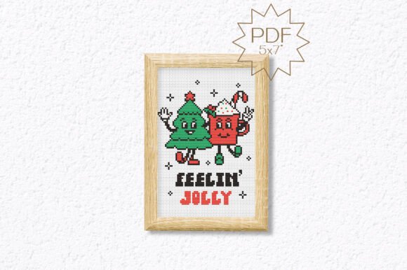 Christmas Cross Stitch Pattern for Boutique Sweatshirts
