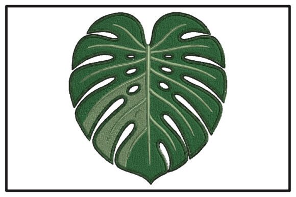 Detailed Monstera Leaf Embroidery Design Review
