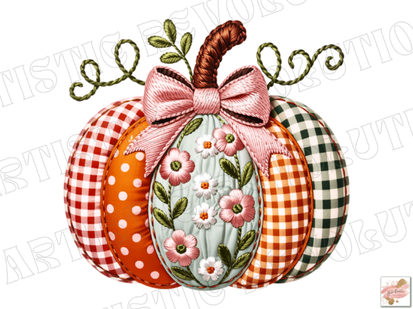 Faux Embroidery Fall Pumpkin Png: A Seasonal Design for Small Business Merch