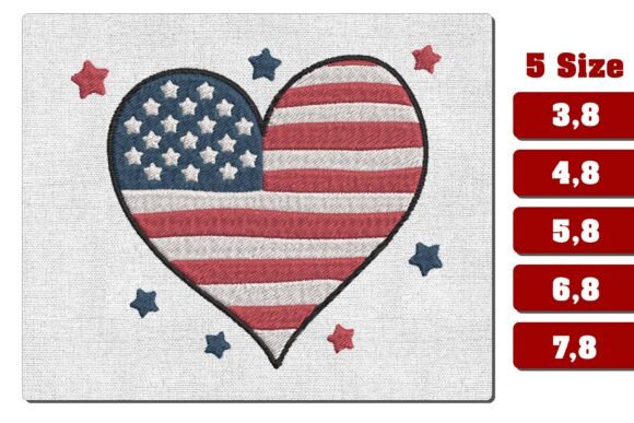 Patriotic American Flag Heart Embroidery Review