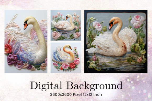 Swan Embroidery Backgrounds Wallpaper Review